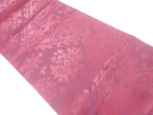 草花模様織出し袋帯